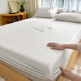 thumbnail image 1 of Stretch Fitted Sheet Set, Deep Pocket non-slip Bed Cover with Pillowcases, Soft Microfiber Mattress Protector for Home Bedroom, 1 of 6