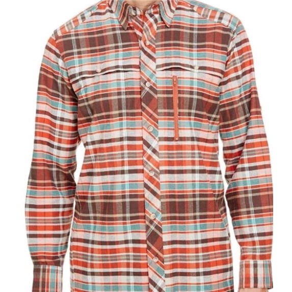 Stretch Flannel Shirt for Men , Color: Rust, Size: XLT