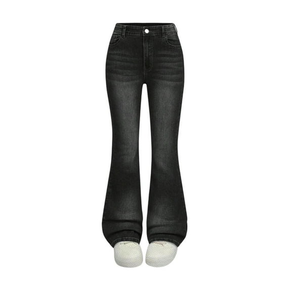 Stretch Flare Jeans For Girls Comfortable Skinny Denim Pants Fashionable Teen Casual Wear Elastic Waist Soft Fabric Durable Stitching