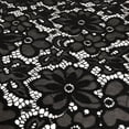thumbnail image 1 of Stretch French Lace Embroidered Floral Florence 58" Wide Fabric (Black), 1 of 3