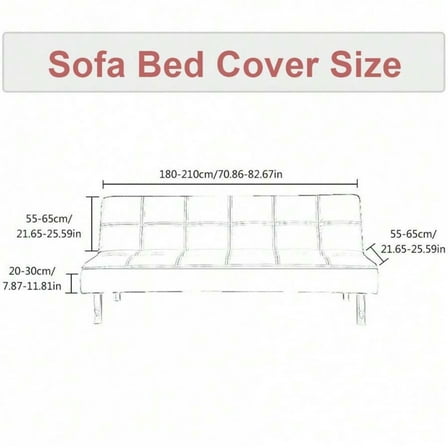 Stretch Futon Cover / Armless Sofa Bed Cover - Elastic Furniture Protector Slipcover for Folding Sofa, Couch & Lounge