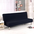 thumbnail image 1 of Stretch Futon Cover Armless Sofa Slipcover Foldable Sofa Bed Covers with Elastic Bottom, Machine Washable (Black), 1 of 6