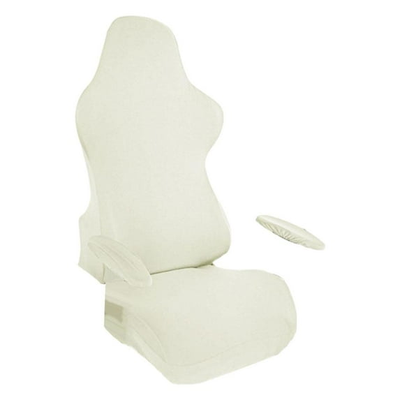 Stretch Gaming Chair Cover Solid Color Washable Ergonomic Polyester Dust milky white