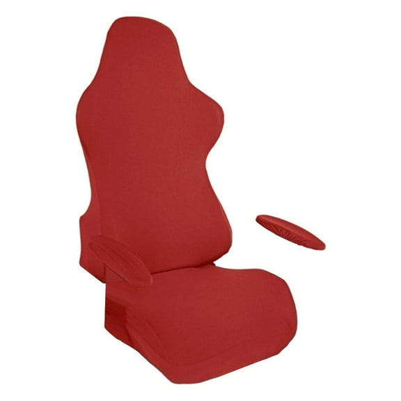 Stretch Gaming Chair Cover Solid Color Washable Ergonomic Polyester Dustproof red