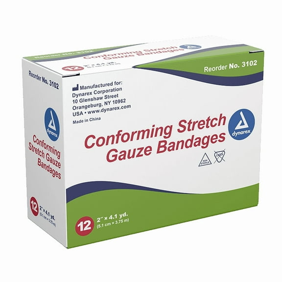 Stretch Gauze Bandage Roll, Nonsterile, 2", 12/box