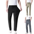 thumbnail image 1 of Stretch Golf Pants for Men Quick Dry Inseam Cool Touch Straight Fit Suit Dress Pants Joggers Zip Pockets Big and Tall Size L-5XL Khaki, 1 of 6