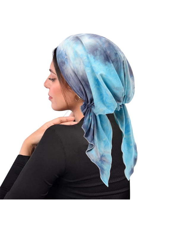 Stretch Hair Cover Double Tail Wrap Chemo Cap Closure Soft For Sports Outdoor