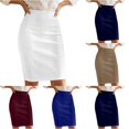 thumbnail image 1 of Stretch High Waist Midi Pencil Bodycon Skirt for Slim Fit Figure Versatile Workwear Straight with Elasticized Comfortable Modern Design Long Jean Skirt, 1 of 4