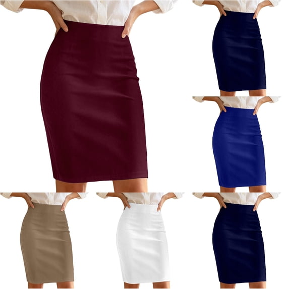 Stretch High Waist Midi Pencil Bodycon Skirt for Slim Fit Figure Versatile Workwear Straight with Elasticized Comfortable Modern Design Long Jean Skirt