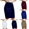 thumbnail image 1 of Stretch High Waist Midi Pencil Bodycon Skirt for Slim Fit Figure Versatile Workwear Straight with Elasticized Comfortable Modern Design Long Jean Skirt, 1 of 4