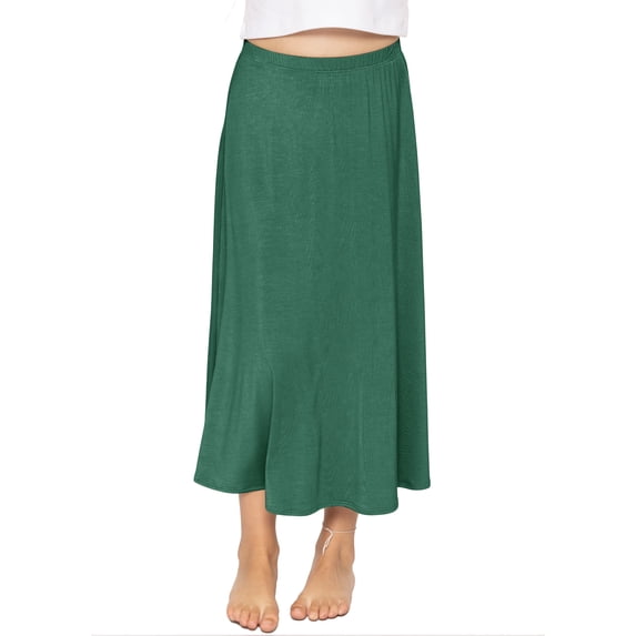 Stretch Is Comfort Girl's A-Line Ankle Length Skirt Hunter Green XX-Large