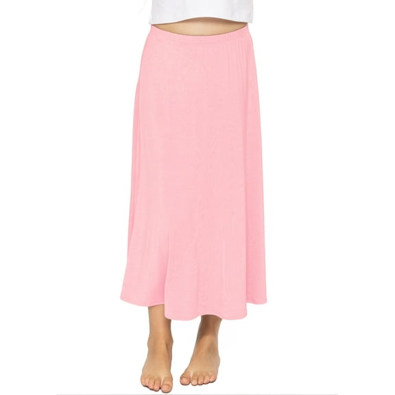 Stretch Is Comfort Girl's A-Line Ankle Length Skirt Light Pink Medium