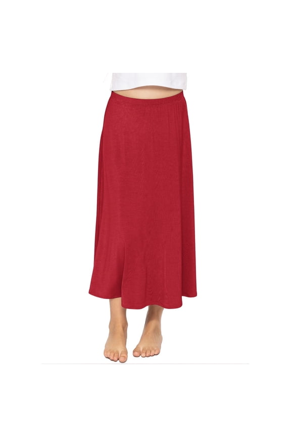 Girl's A-Line Ankle Length Skirt Red Large