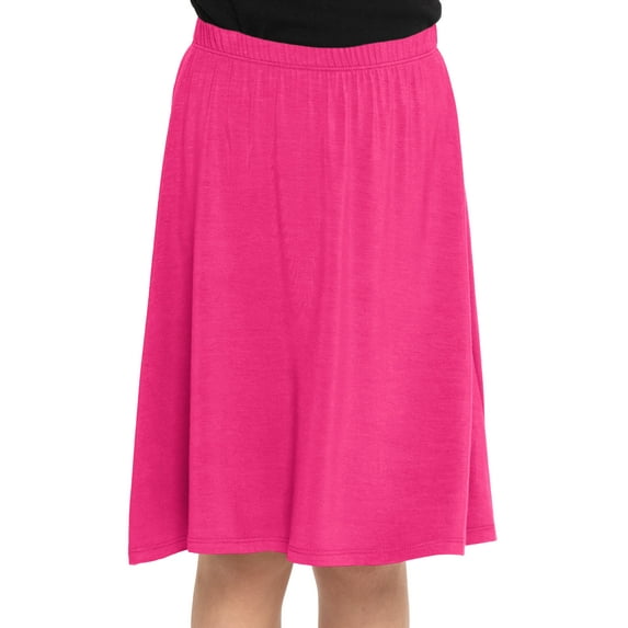 Stretch Is Comfort Girl's A-Line Knee Length Skirt Hot Pink Large