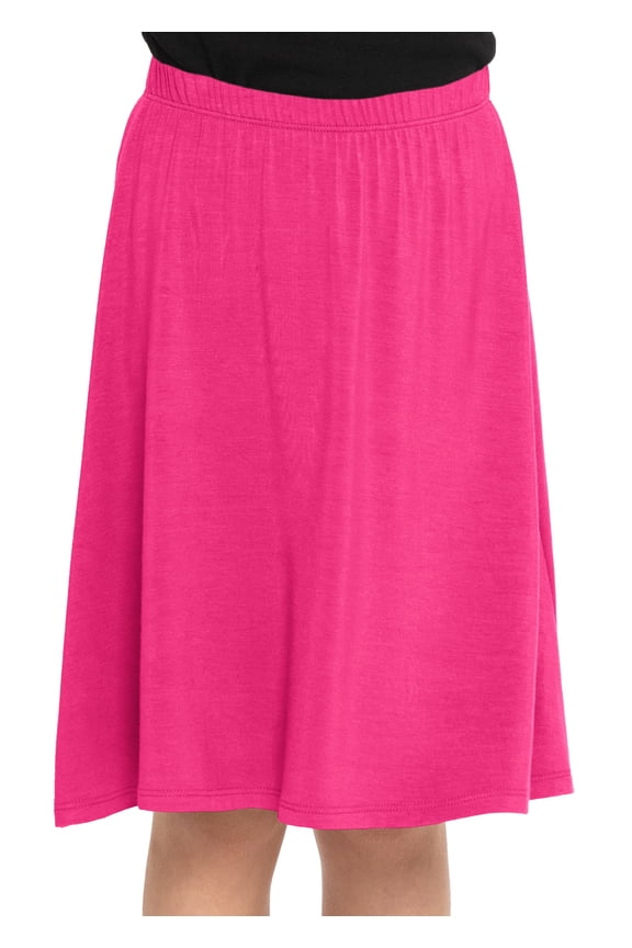 Girl's A-Line Knee Length Skirt Hot Pink XX-Large