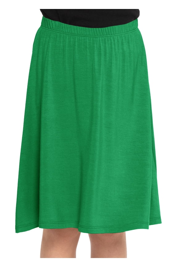 Girl's A-Line Knee Length Skirt Kelly Green Medium