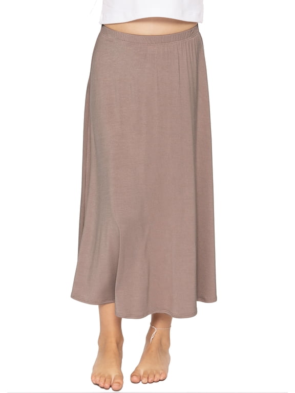 Girl's A-Line Skirt Ankle Length Mocha X-Small