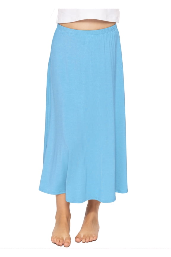 Girl's A-Line Skirt Ankle Length Sky Blue Small