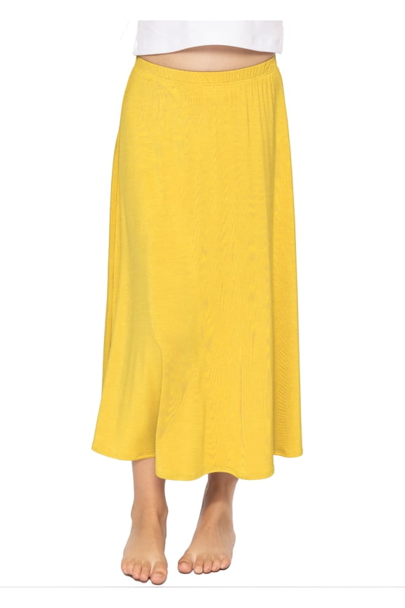 Girl's A-Line Skirt Ankle Length Yellow XX-Large