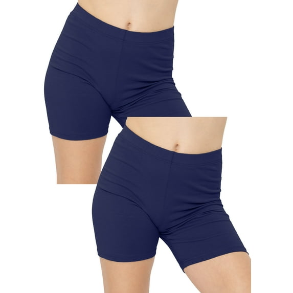 Stretch Is Comfort Girl's Cotton Biker Shorts | 2 Pack | Child Size 4-16