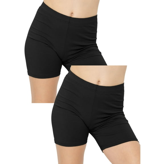 Stretch Is Comfort Girl's Cotton Biker Shorts | 2 Pack | Child Size 4-16