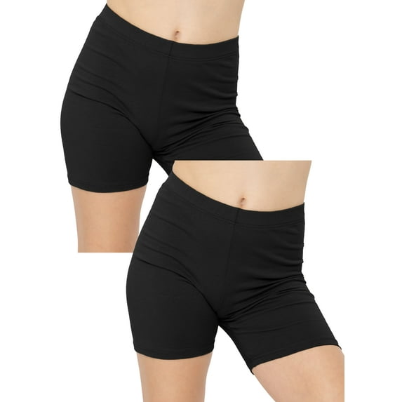 Stretch Is Comfort Girl's Cotton Biker Shorts | 2 Pack | Child Size 4-16