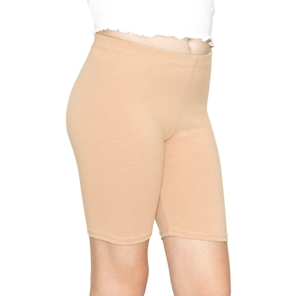 Stretch Is Comfort Girl's Cotton Biker Shorts | Child Size 2 -16