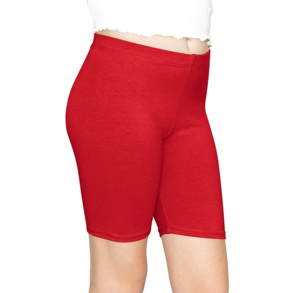 Stretch Is Comfort Girl's Cotton Biker Shorts | Child Size 2 -16