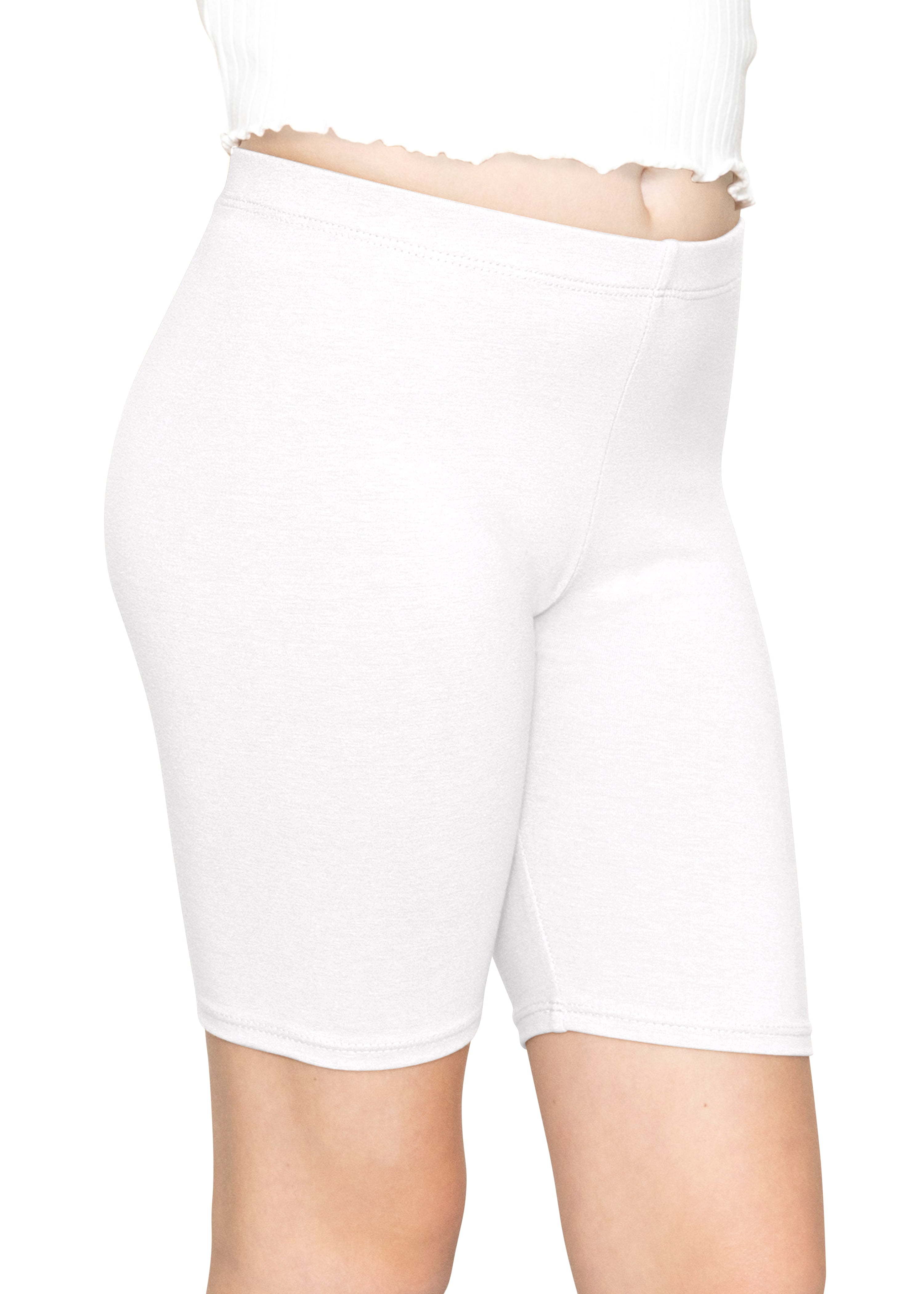 White cotton biker shorts sale