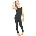 thumbnail image 1 of Stretch Is Comfort Girl's Cotton Unitard Black X-Small, 1 of 6