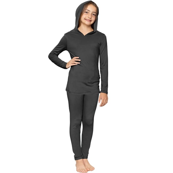 Stretch Is Comfort Girl's Hoodie and Leggings Set Black XX-Large