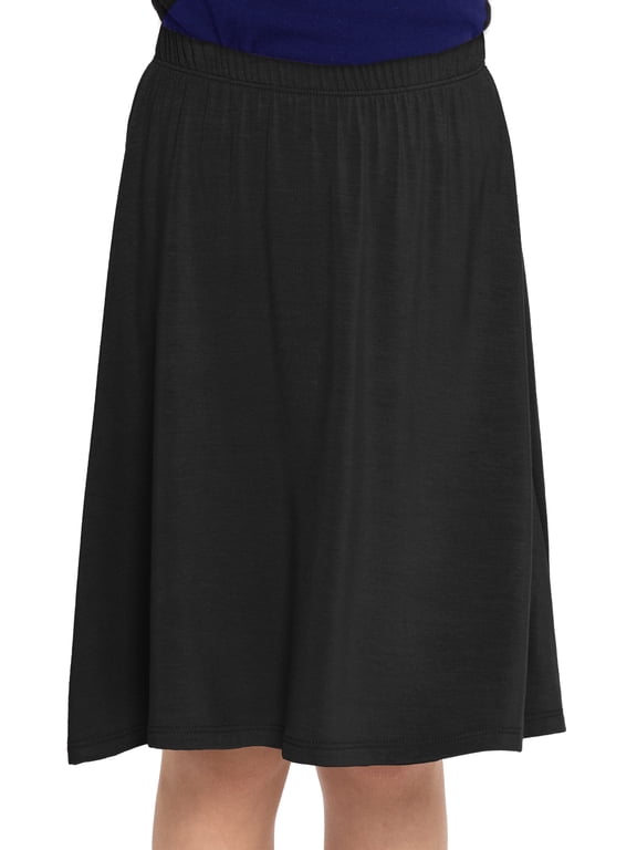 Girl's Knee Length A-Line Skirt Black XX-Large
