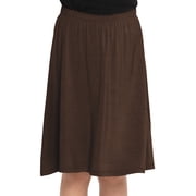 Stretch Is Comfort Girls Knee Length A-Line Skirt Brown 16