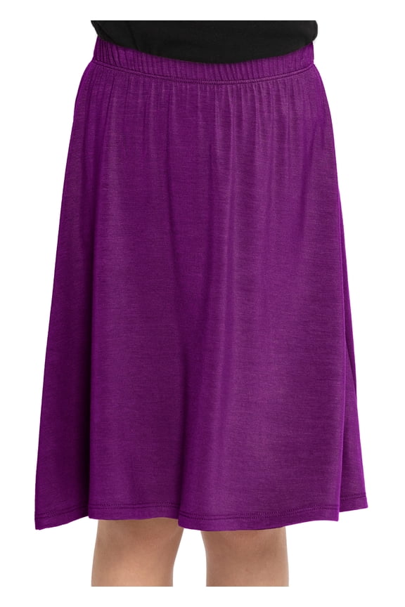 Girl's Knee Length A-Line Skirt Purple XX-Large