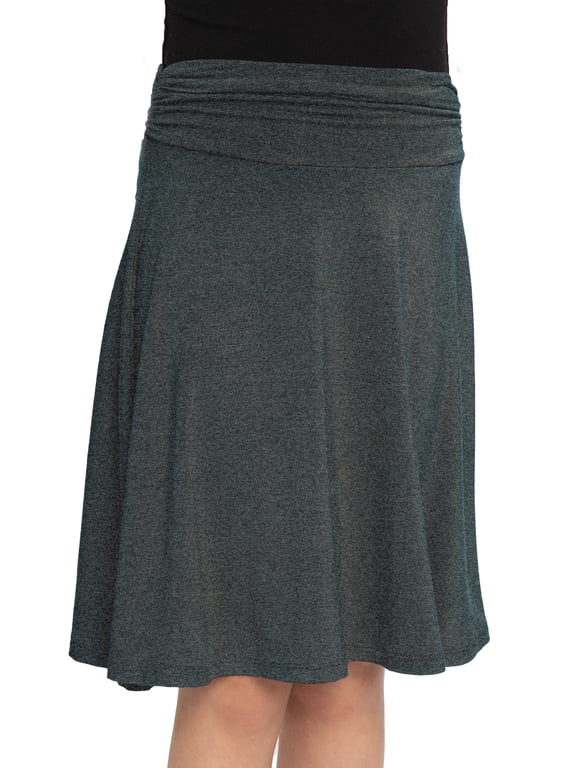 Girl's Knee Length Flowy Ruched Waistband Skirt | Child Size 6 -14
