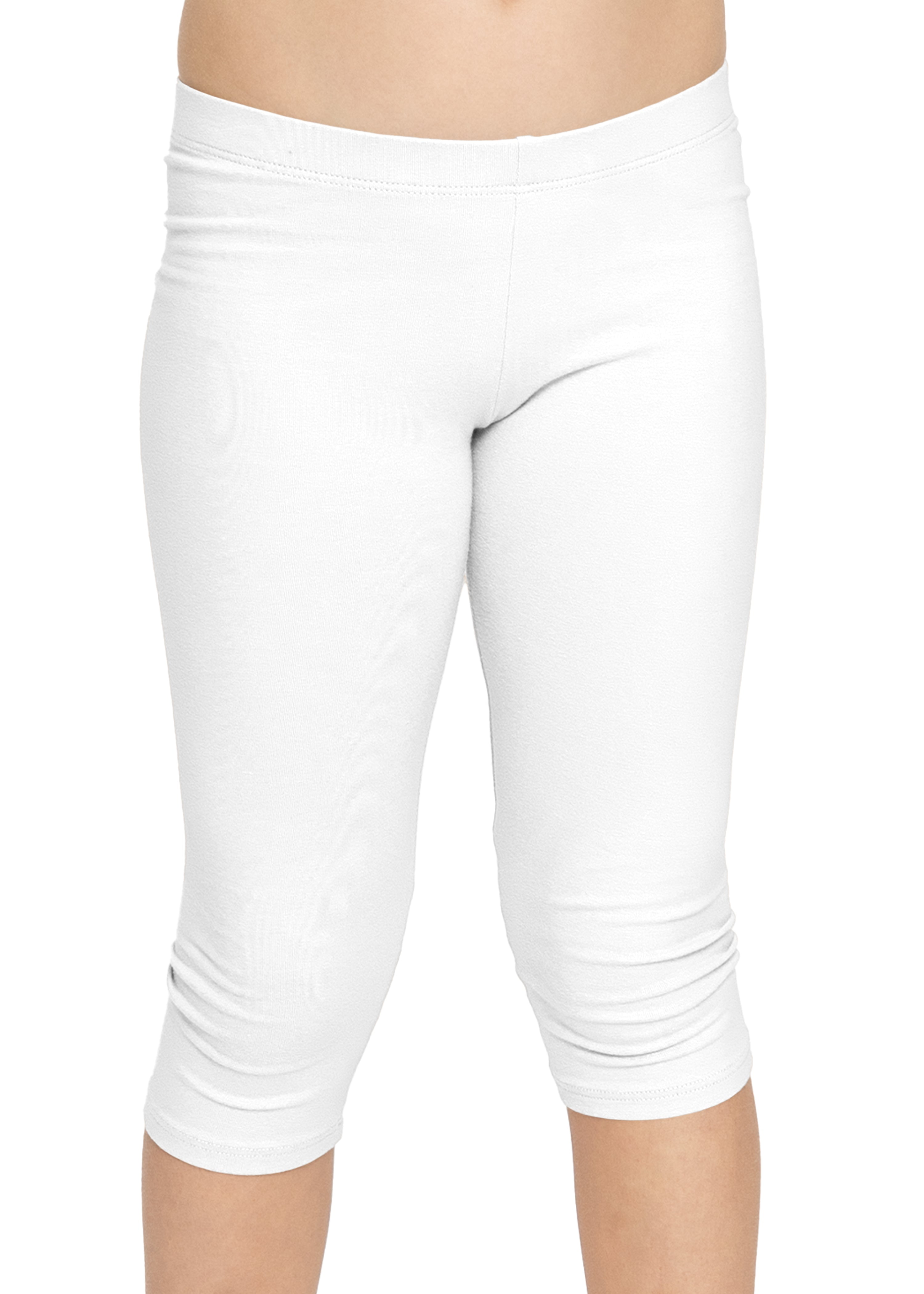 Stretch Is Comfort Girl's Knee-Length Leggings | Cotton Spandex | Child  Size 6 -12