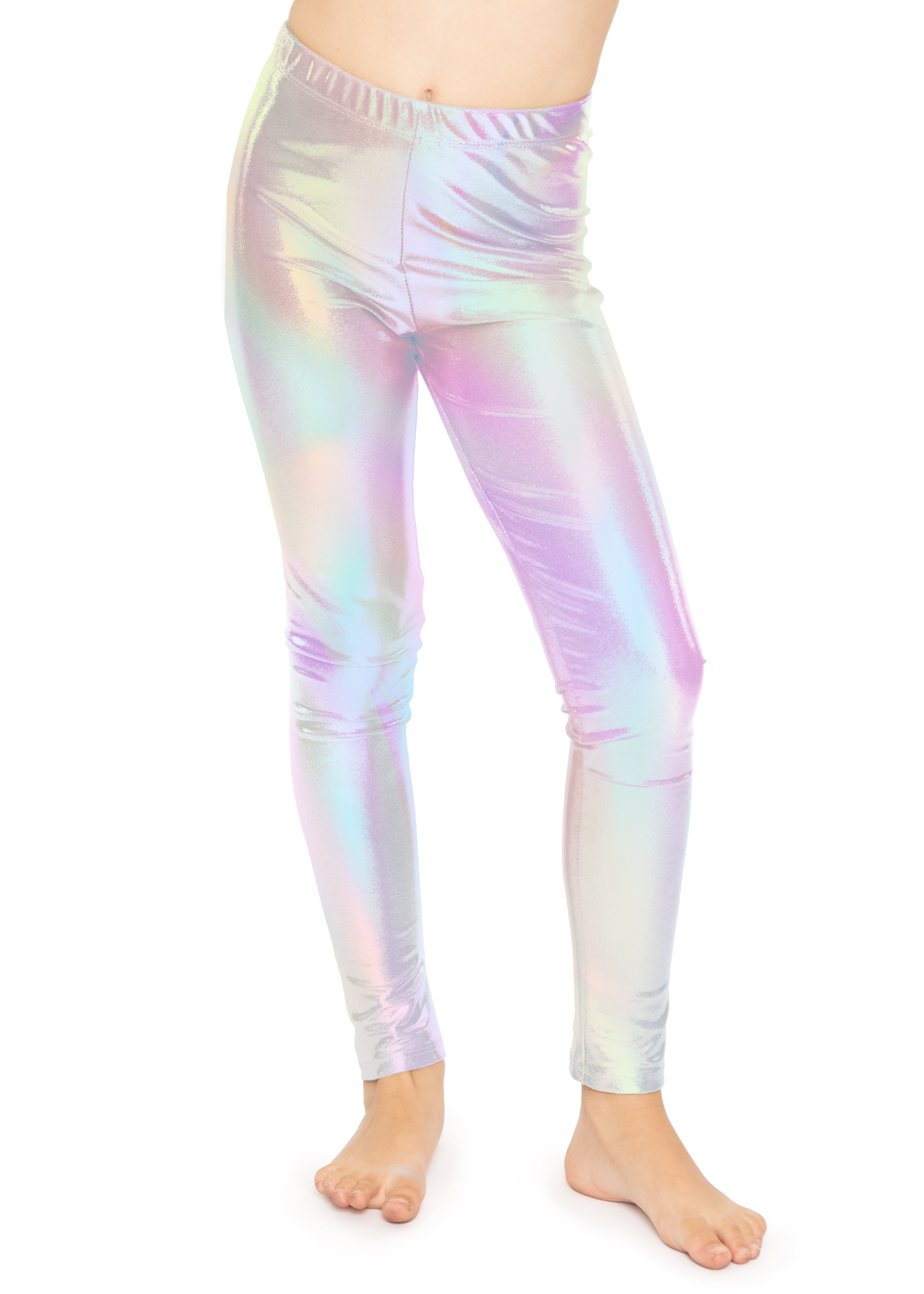Stretch Is Comfort Girl's Metallic Mystique Leggings Shiny and Stretchy