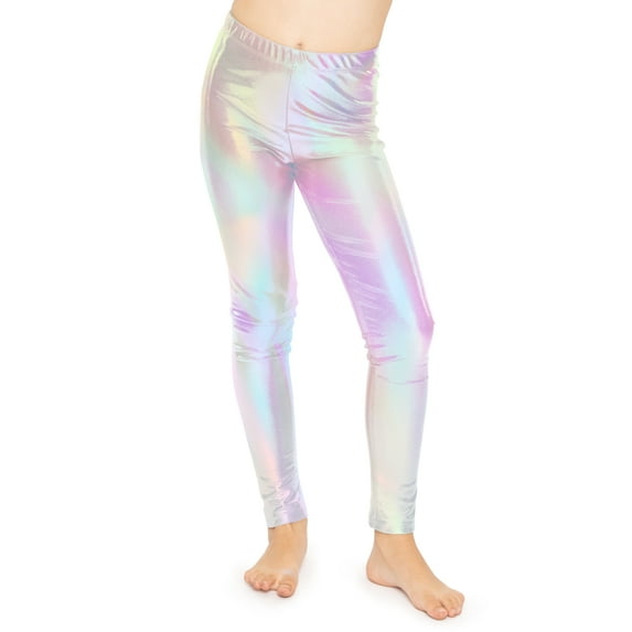 Stretch Is Comfort Girl's Metallic Mystique Leggings Shiny and Stretchy | Child Size 4 - 12