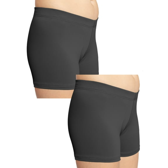 Stretch Is Comfort Girl's Nylon Spandex Stretch Booty Shorts | Child Size 2 -12