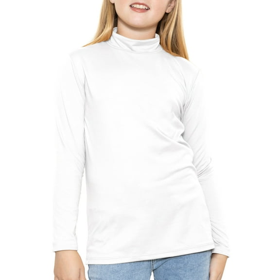 Stretch Is Comfort Girl's Oh So Soft Long Sleeve Mock Neck Top | Child Size 4-16