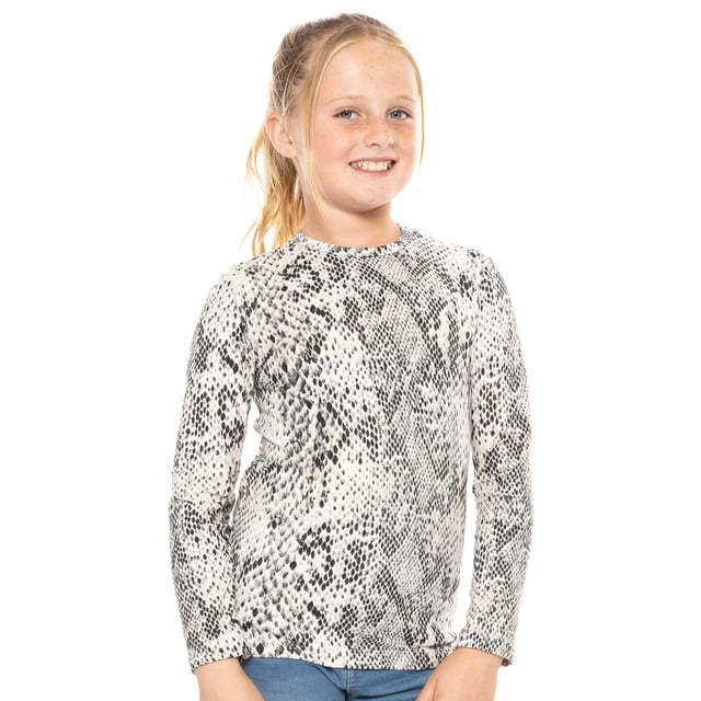 Girl's Oh So Soft Long Sleeve Top - Base Layer For Kids, Warm & Snuggly, Size 4, Yellow