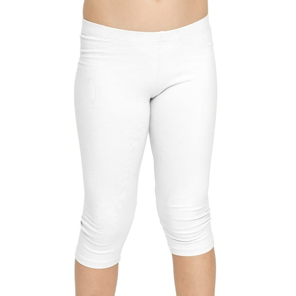 Stretch Is Comfort Girl's Knee-Length Leggings | Cotton Spandex | Child Size 4-16