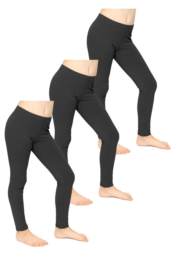 Girl's Oh so Soft Leggings | 3 Pack| Child Size 2 -14