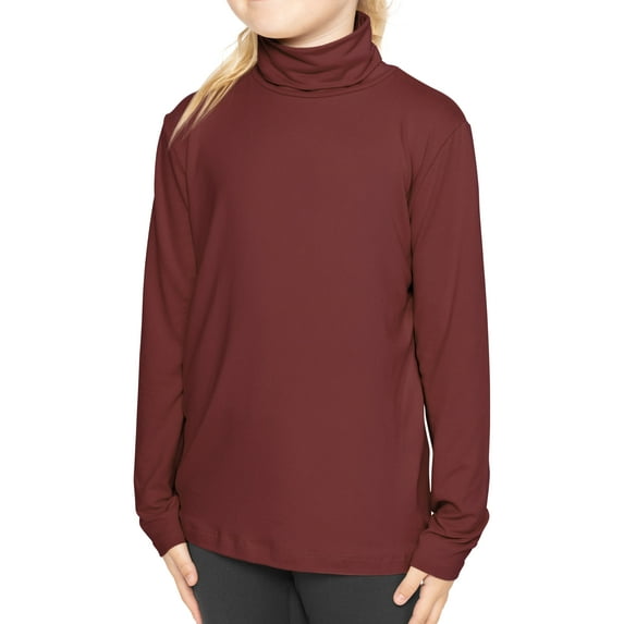 Stretch Is Comfort Girl's Oh so Soft Long Sleeve Turtleneck | Poly Spandex|Child Size 2 -16