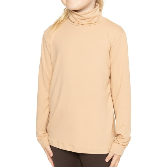 Stretch Is Comfort Girl's Oh so Soft Long Sleeve Turtleneck | Poly Spandex|Child Size 2 -16
