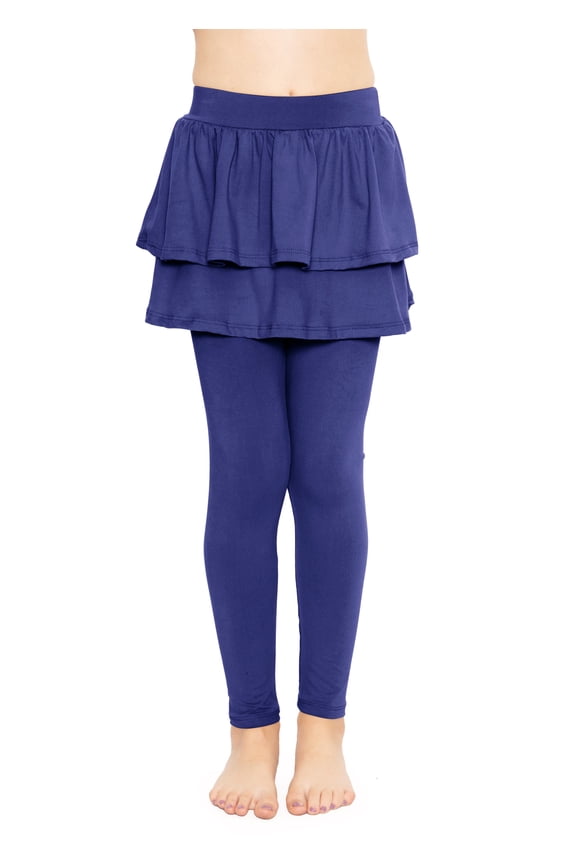 Girl's Oh so Soft Ruffle Tutu Skirt w. Built-in Leggings| Child Size 4- 14