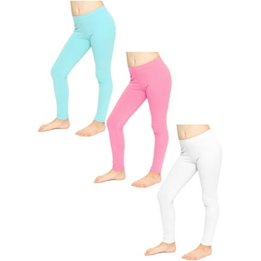 Stretch Is Comfort Girl's Pack of 3 Oh so Soft Footless Leggings | Child Size 4-14