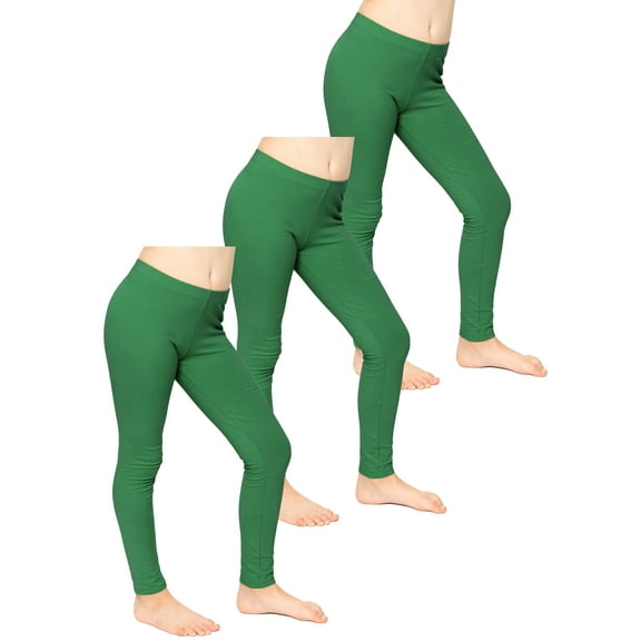 Stretch Is Comfort Girl's Pack of 3 Oh so Soft Footless Leggings | Child Size 4-14