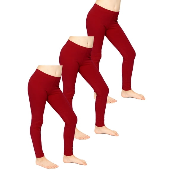 Stretch Is Comfort Girl's Pack of 3 Oh so Soft Footless Leggings | Child Size 4-14