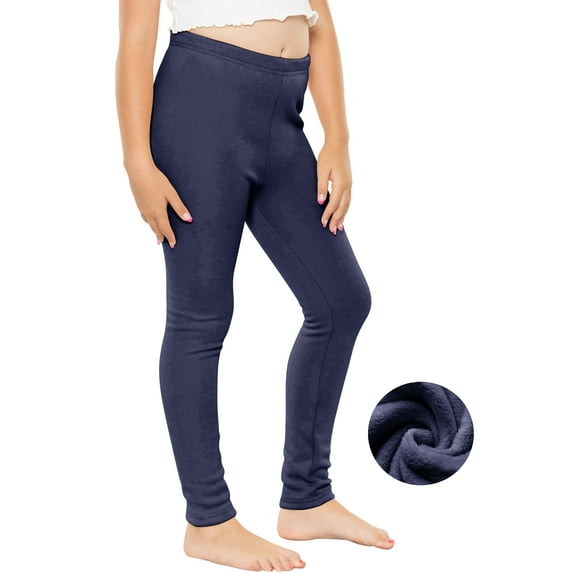Stretch Is Comfort Girl's Plush Minky Fleece Lined Thermal Warm Leggings | Child Size 4-16